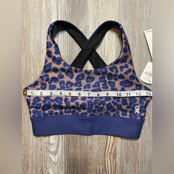 NEW Good American The Step Sports Bra Leopard Purple Cutout Cross Straps Wide 1 - Picture 8 of 8